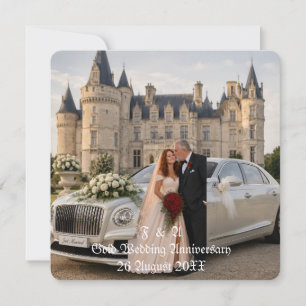 Goldene Hochzeitspaar-Foto-Einladung