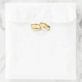 Goldene Hochzeitsraten im weißen Hintergrund Runder Aufkleber (Tasche)