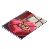 Goldene Hochzeitsringe Aquarell Notizblock (Linke Seite)