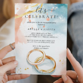 Goldene Hochzeitsringe Engagement-Party Einladung