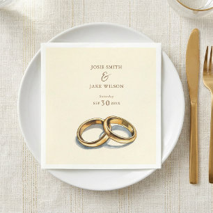 Goldene Hochzeitsringe Papiertuch Serviette