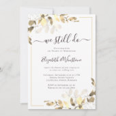 Goldene Hochzeitssaison Gold Eukalyptus Einladung (Vorderseite)