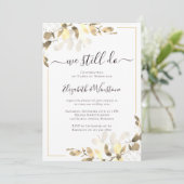 Goldene Hochzeitssaison Gold Eukalyptus Einladung (Stehend Vorderseite)