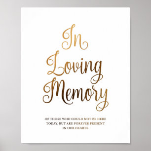 Goldene Hochzeitstafel für in liebevoller Erinneru Poster