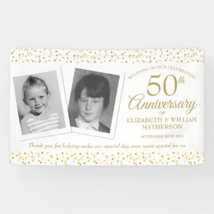 Goldene Hochzeitstag Kindheitsfoto Willkommen Banner