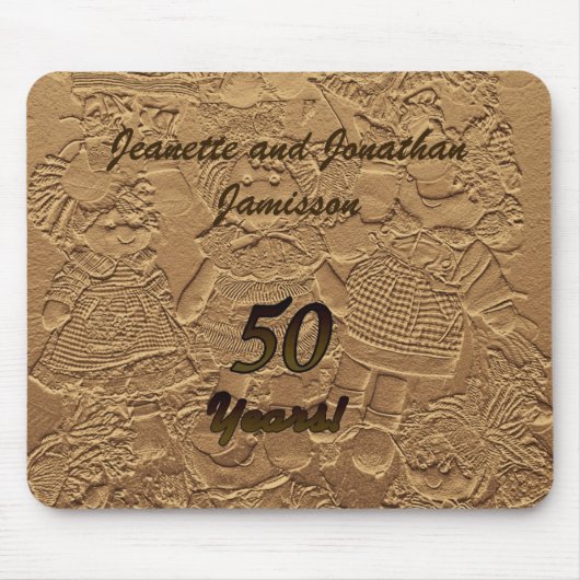 Goldene Hochzeitstag-Mausunterlage Mousepad (Vorne)
