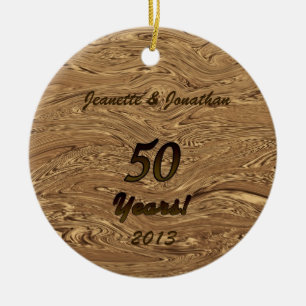 Goldene Hochzeitstag-Verzierung Keramikornament