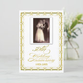 Goldene Hochzeitstagsfeier Einladung (Stehend Vorderseite)