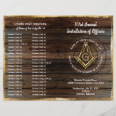 Goldene Holzbifold Masonic Programmvorlage (Vorderseite)