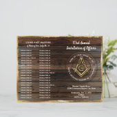 Goldene Holzbifold Masonic Programmvorlage (Stehend Vorderseite)