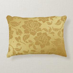 Goldene Honeycomb Blume Blumengestein Dekokissen