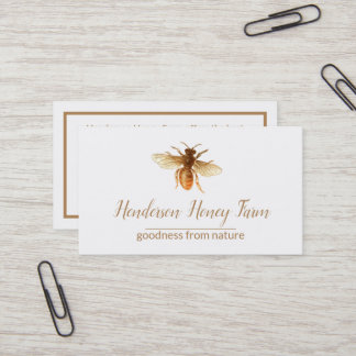 Goldene Honig-Bienen-Visitenkarte Visitenkarte