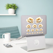 Goldene Honig Fee Welt – Blumen Aufkleber (Laptop auf Schreibtisch)