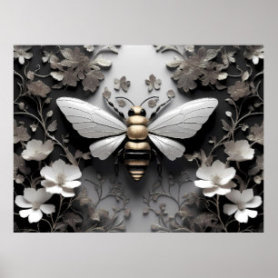 Goldene Honigbiene auf der Leinwand Poster