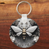 Goldene Honigbiene auf der Leinwand Schlüsselanhänger (Vorderseite)