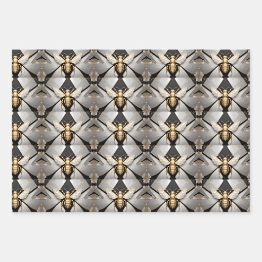 Goldene Honigbiene Kunst Geschenkpapier Set (Vorderseite 2)