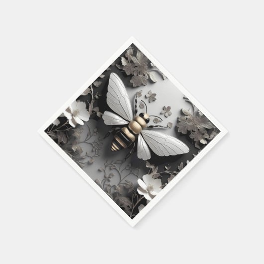 Goldene Honigbiene Kunst Serviette (Ecke)