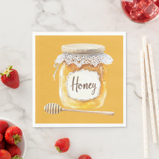 Goldene Honigglas-Nahrung Serviette
