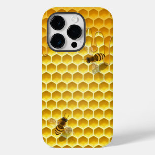 Goldene Honigwabe mit Bienen individuell anpassbar Case-Mate iPhone 14 Pro Hülle