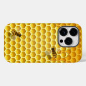 Goldene Honigwabe mit Bienen individuell anpassbar Case-Mate iPhone Hülle (Rückseite (Horizontal))
