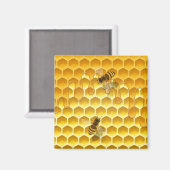 Goldene Honigwabe mit Bienen individuell anpassbar Magnet (Vorderseite/Rückseite)