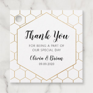 Goldene Honigwaben-Hochzeit Danke Favor Tag Geschenkanhänger