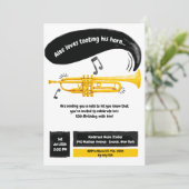 Goldene Horneinladung Einladung (Stehend Vorderseite)