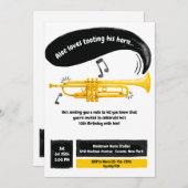 Goldene Horneinladung Einladung (Vorne/Hinten)