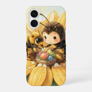 Goldene Hummel im Blütentanz1 iPhone 16 Hülle