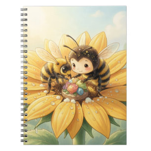 Goldene Hummel im Blütentanz1 Notizblock