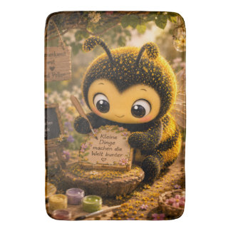 Goldene Hummel im Blütentanz.10 Badematte