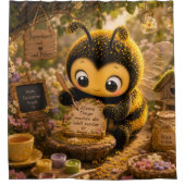 Goldene Hummel im Blütentanz.10 Duschvorhang (Vorderseite)