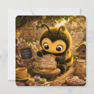 Goldene Hummel im Blütentanz.10 Feiertagskarte