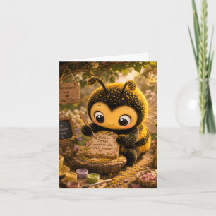 Goldene Hummel im Blütentanz.10 Feiertagskarte