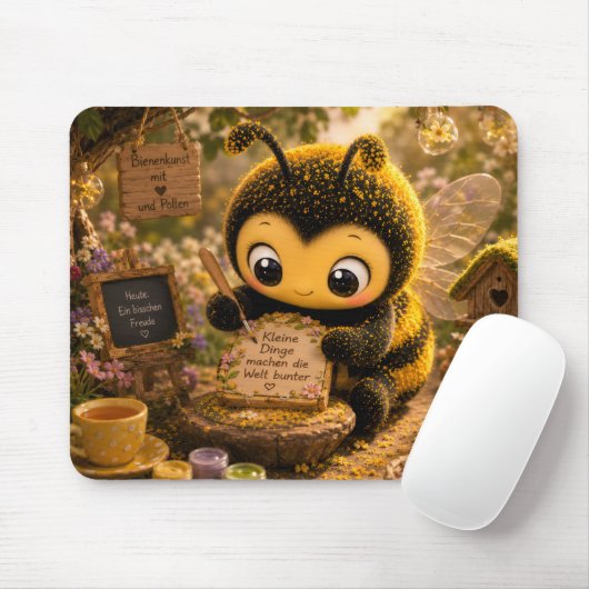 Goldene Hummel im Blütentanz.10 Mousepad (Mit Mouse)