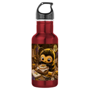Goldene Hummel im Blütentanz.11 Edelstahlflasche