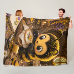 Goldene Hummel im Blütentanz.11 Fleecedecke