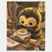 Goldene Hummel im Blütentanz.11 Fleecedecke (Vorderseite)
