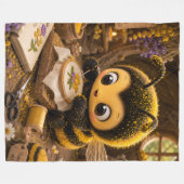 Goldene Hummel im Blütentanz.11 Fleecedecke (Vorderseite (Horizontal))