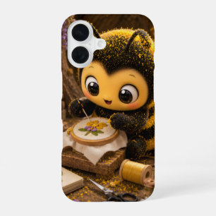 Goldene Hummel im Blütentanz.11 iPhone 16 Hülle
