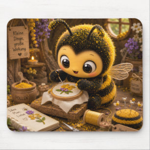 Goldene Hummel im Blütentanz.11 Mousepad