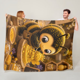 Goldene Hummel im Blütentanz.12 Fleecedecke