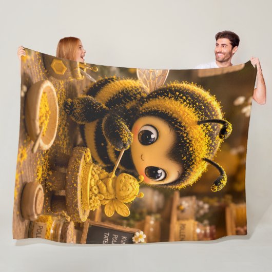 Goldene Hummel im Blütentanz.12 Fleecedecke (Beispiel)