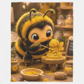 Goldene Hummel im Blütentanz.12 Fleecedecke (Vorderseite)