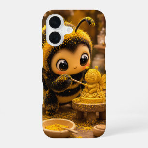 Goldene Hummel im Blütentanz.12 iPhone 16 Hülle