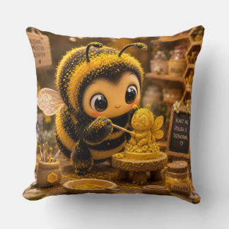 Goldene Hummel im Blütentanz.12 Kissen