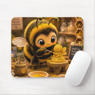 Goldene Hummel im Blütentanz.12 Mousepad