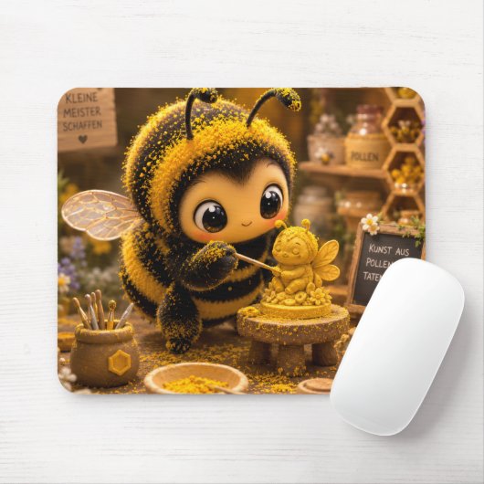 Goldene Hummel im Blütentanz.12 Mousepad (Mit Mouse)