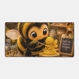 Goldene Hummel im Blütentanz.12 Schreibtischunterlage
