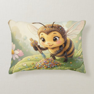 Goldene Hummel im Blütentanz.2 Dekokissen